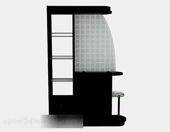 Black Wood Cabinet 3d model Black Wood Cabinet 3d model