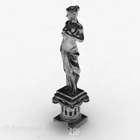 Female Angel Metal Statue 3d model