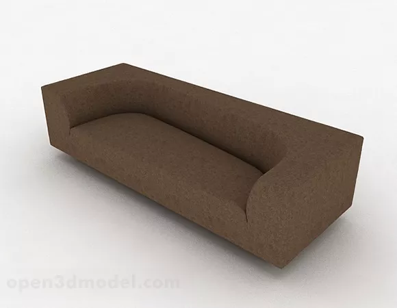Brown Fabric 3 Seats Sofa 3d model Brown Fabric 3 Seats Sofa 3d model