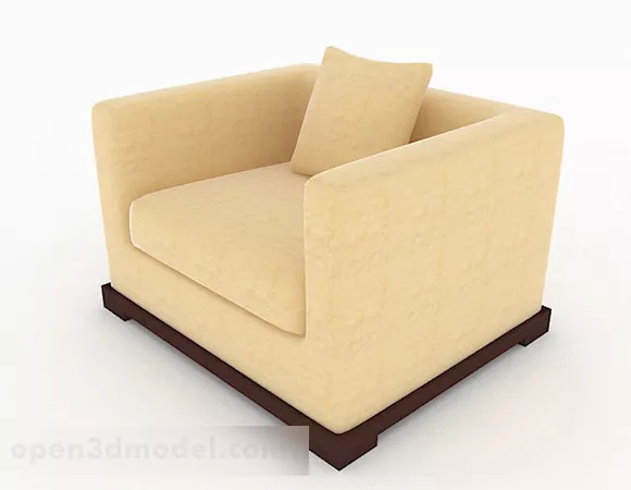 Yellow Fabric Home Single Sofa Chair 3d model Yellow Fabric Home Single Sofa Chair 3d model