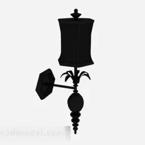 Classic Iron Black Wall Lamp 3d model