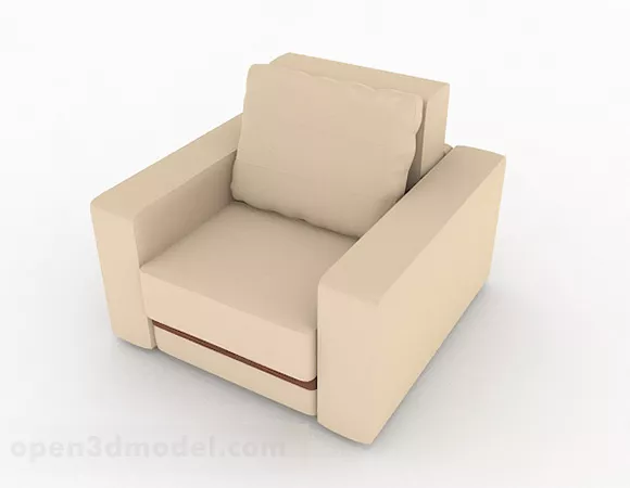 Light Brown Minimalist Single Sofa Chair 3d model Light Brown Minimalist Single Sofa Chair 3d model