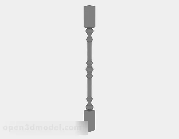 Curved Stair With Rail 3d model