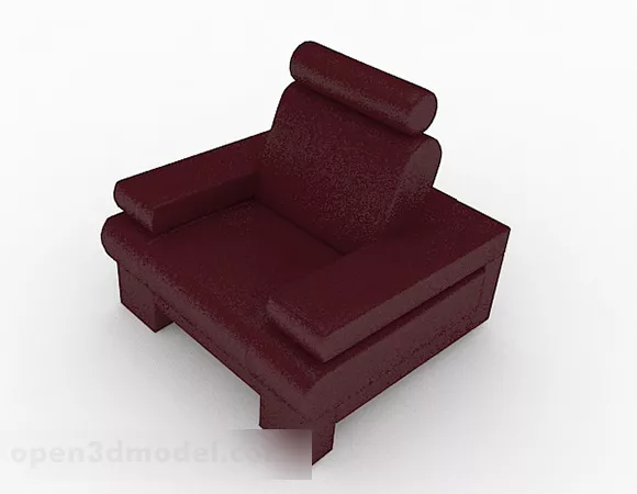 Dark Red Minimalist Single Sofa Chair 3d model Dark Red Minimalist Single Sofa Chair 3d model
