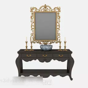 European Dressing Table With Mirror 3d model