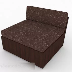 Brown Home Single Sofa Chair V1 3d model