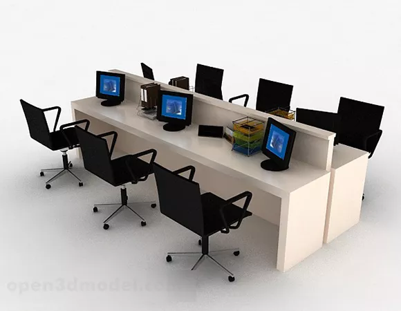 Office Simple Desk And Chair Workstation 3d model Office Simple Desk And Chair Workstation 3d model