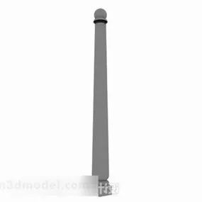 Gray Pillar Stair Parts 3d model