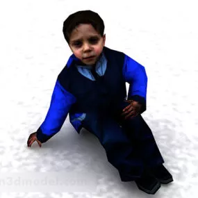 Character Boy Sitting 3d model