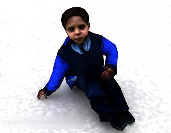 Character Boy Sitting 3d model Character Boy Sitting 3d model