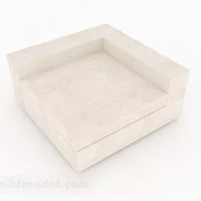 Minimalist Single Sofa White Fabric 3d model