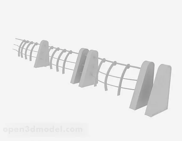 Gray Railing 3d model Gray Railing 3d model