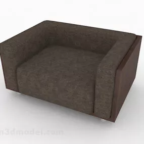 Dark Brown Fabric Single Sofa Chair 3d model