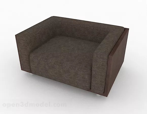 Dark Brown Fabric Single Sofa Chair 3d model Dark Brown Fabric Single Sofa Chair 3d model
