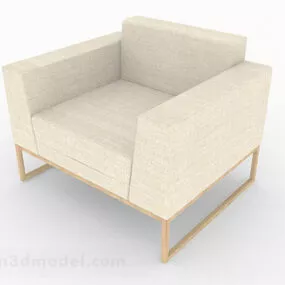 Brown Fabric Single Sofa Chair 3d model