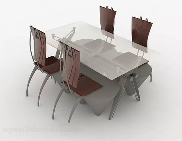 Minimalist Office Dining Table Chair 3d model Minimalist Office Dining Table Chair 3d model