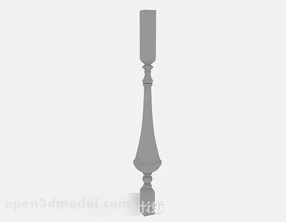 Gray Pillar Classic Handrail Design 3d model Gray Pillar Classic Handrail Design 3d model