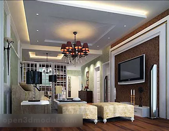European Living Room Design Interior V2 3d model European Living Room Design Interior V2 3d model