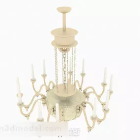 European Style Gold Chandelier 3d model