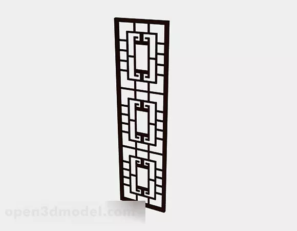 Chinese Wooden Brown Partition 3d model Chinese Wooden Brown Partition 3d model