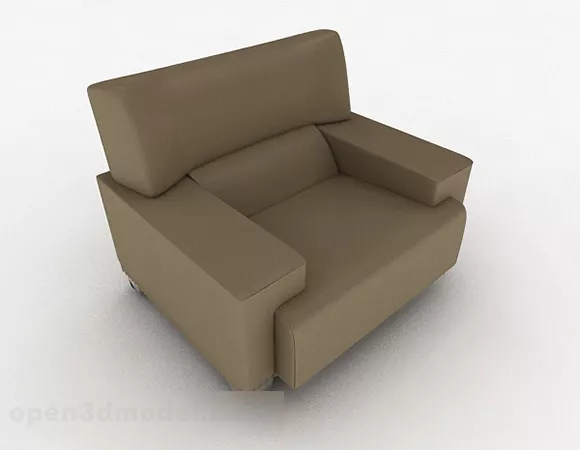 Brown Leather Minimalist Sofa Chair V1 3d model Brown Leather Minimalist Sofa Chair V1 3d model