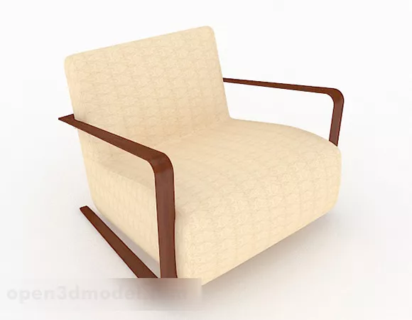 Minimalist Single Sofa Beige Leather 3d model Minimalist Single Sofa Beige Leather 3d model