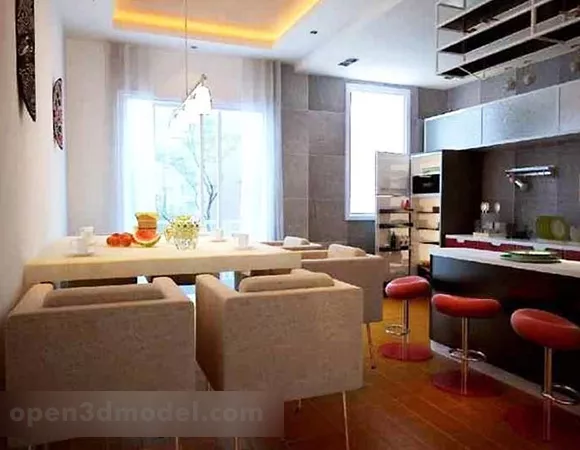 Modern Home Dinning Space Design Interior 3d model Modern Home Dinning Space Design Interior 3d model