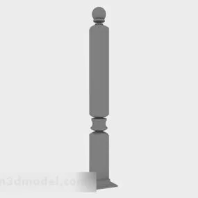 Stair Handrail Gray Pillar 3d model