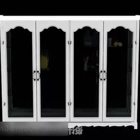 White Display Cabinet Classic Design 3d model