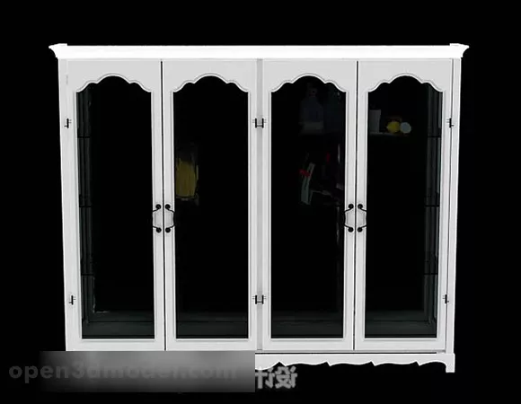 White Display Cabinet Classic Design 3d model White Display Cabinet Classic Design 3d model