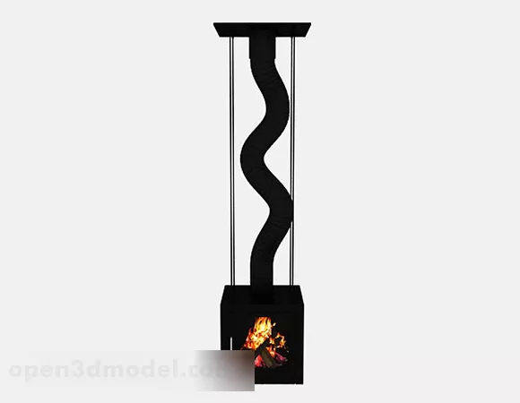Wooden Fireplace Mantel 3d model