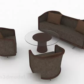 Brown Combination Sofa Chair 3d model