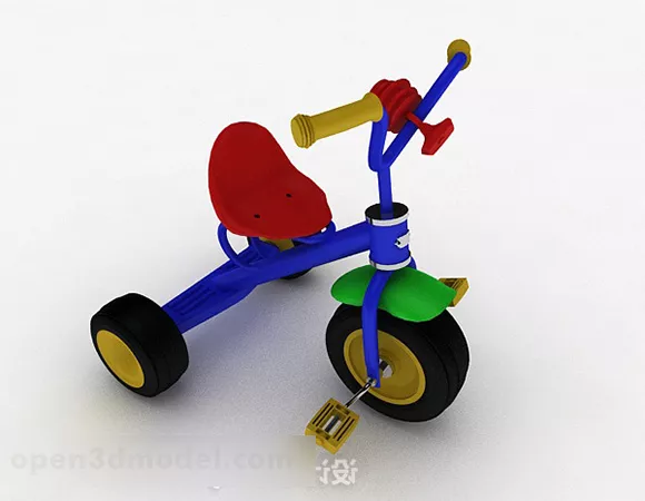 White Tricycle 3d model