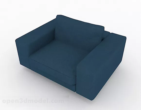 Blue Fabric Home Single Sofa Chair 3d model Blue Fabric Home Single Sofa Chair 3d model