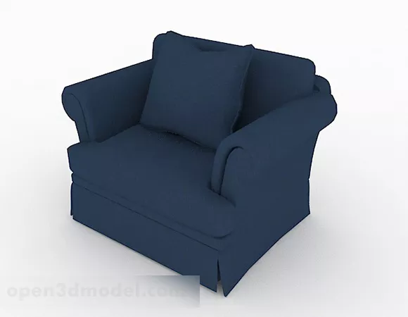 Blue Single Sofa Minimalist 3d model Blue Single Sofa Minimalist 3d model