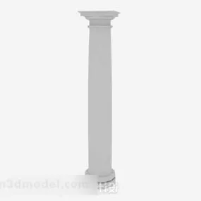 Gray Pillar Handrail Staircase 3d model