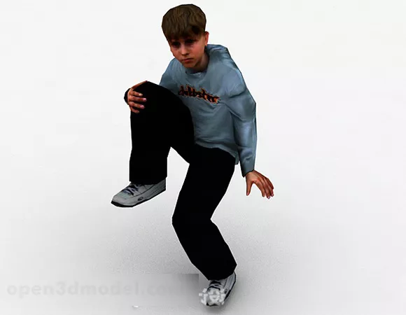 Character Boy Sitting Pose 3d model