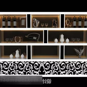 White Mdf Display Cabinet 3d model