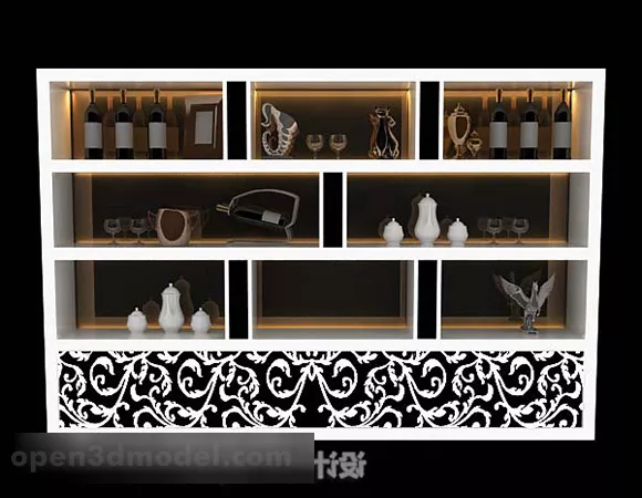 White Mdf Display Cabinet 3d model White Mdf Display Cabinet 3d model