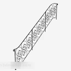 Black Iron Stair Railing 3d model