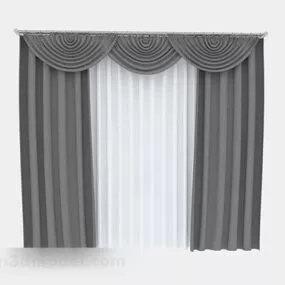 Gray White Home Curtain 3d model