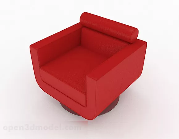 Red Single Sofa Simple Style 3d model Red Single Sofa Simple Style 3d model