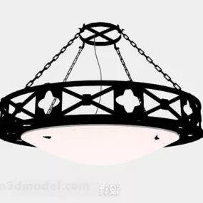 Black Iron Frame Chandelier 3d model