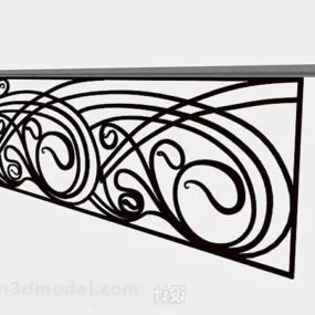 Black Wrought Iron Railing 3d model