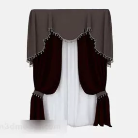 Dark Red Curtain 3d model