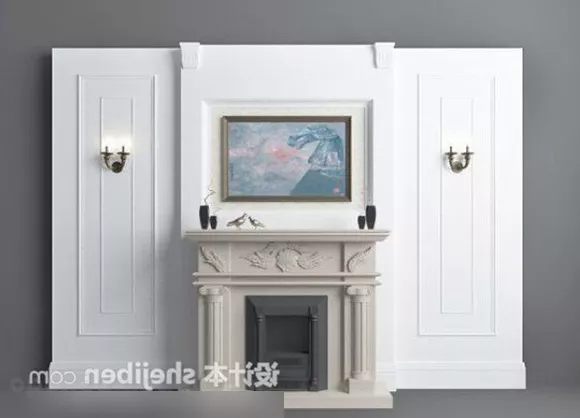 European Fireplace Design 3d model European Fireplace Design 3d model