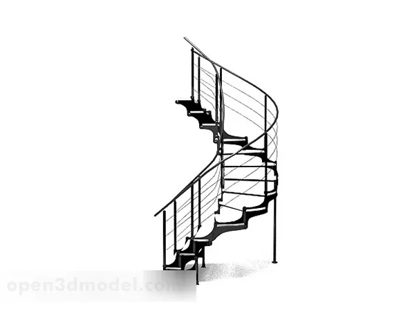 Indoor Curved Staircase 3d model
