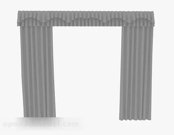 Gray Curtain For Hall 3d model Gray Curtain For Hall 3d model