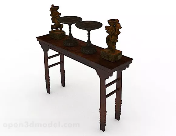 Chinese Console Table With Decoration 3d model Chinese Console Table With Decoration 3d model