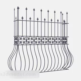 Black Wrought Iron Railing V1 3d model